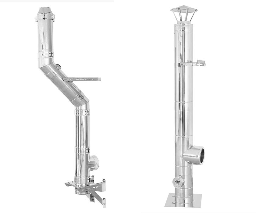 Sistem complet de cos de fum din inox  izolat