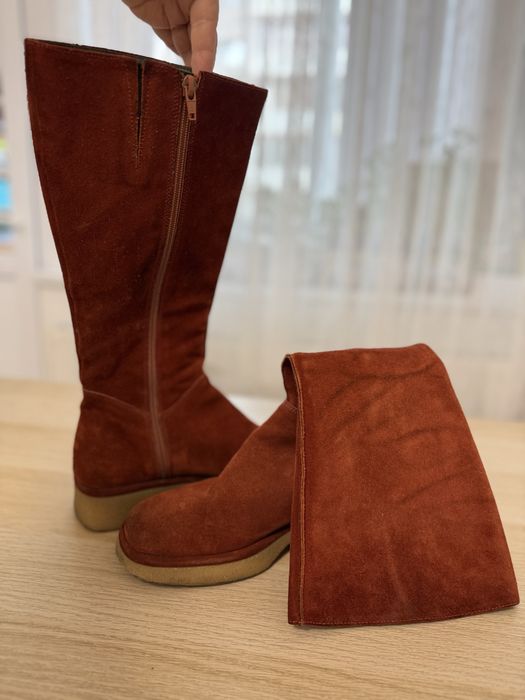 Cizme lungi de dama - piele intoarsa - marimea 38