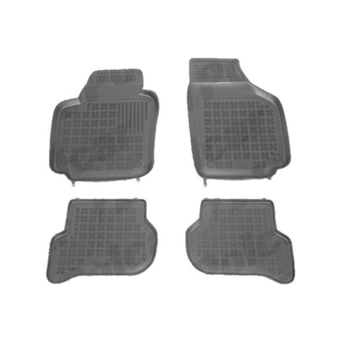 Set covorase auto din cauciuc VW Golf 5 Plus, 01.2005-01.2009, Skoda Yeti, 09.2009-09.2013; Yeti, 09.2013-, presuri tip tavita, negru; elastomer