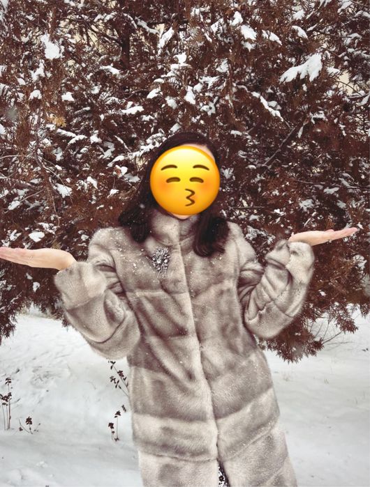 Шуба серая хорошего качества