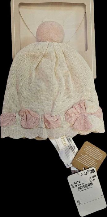 Шапка за бебе момиче Mayoral - розово и бежаво