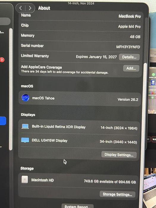 MacBook Pro 14” M4 Pro (2024) 1TB 48GB Silver 20c GPU 14C CPU