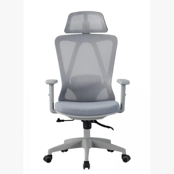 Scaun ergonomic reglabil, inclunare, pivotant, gri, nou cu garantie