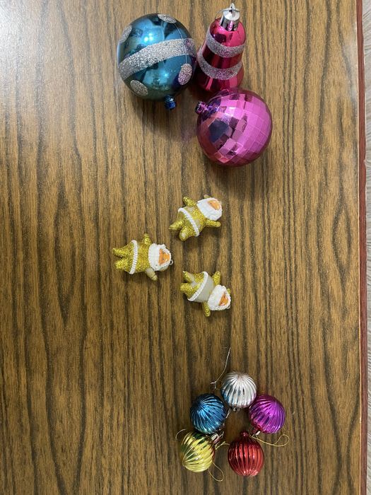 Елочные игрушки , стеклянные , СССР, МИШУРА НОВОГОДНЯЯ