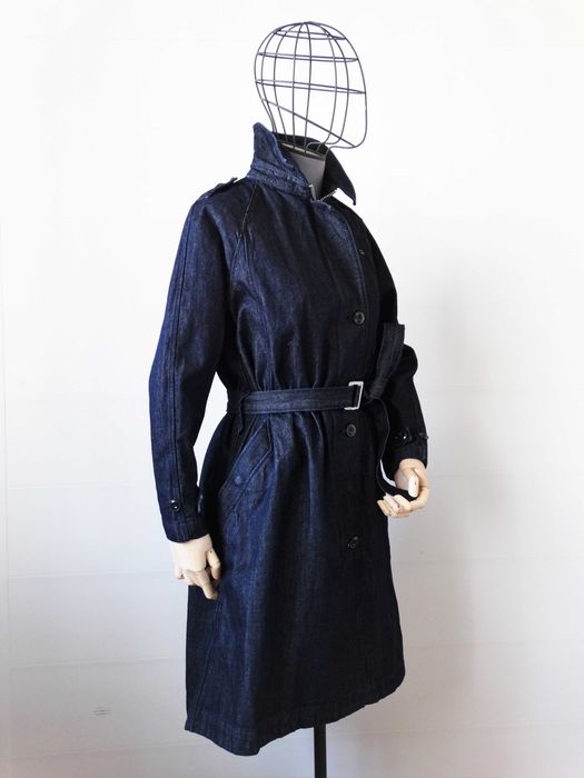 Ново Намалено G-star Minor Denim Classic Trench Dk Blue Дамски Тренч -