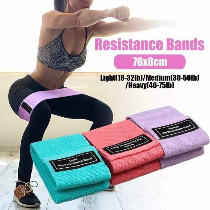 Комплект текстилни тренировъчни ластици с различна здравина