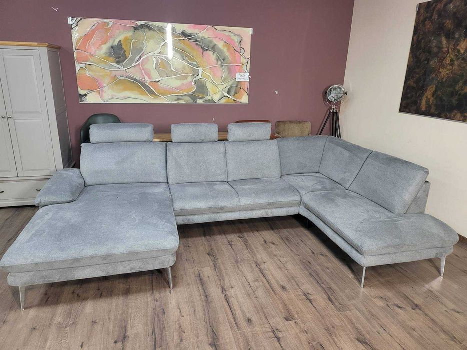 Сив П-образен ъглов диван от плат Dieter Knoll Arzona