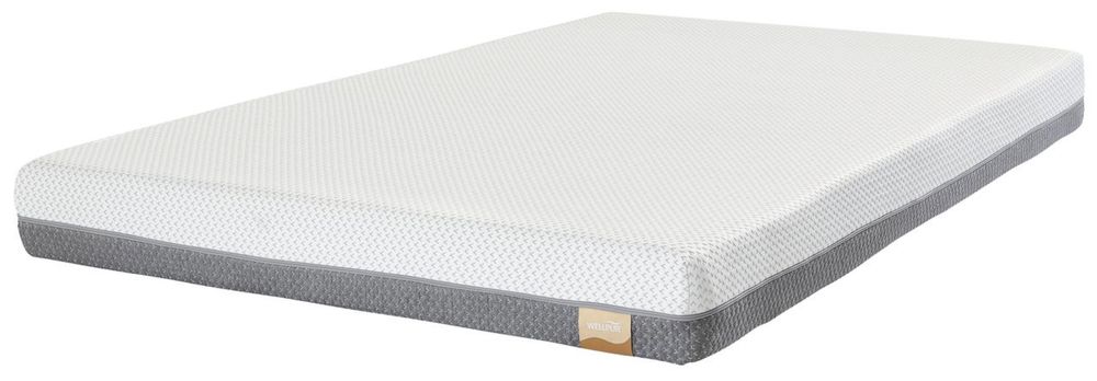 Продавам рамка за легло HASLEV 140x200 тъмносива с матрак от пяна 140x200 WELLPUR GOLD F30 (в гаранция) нови
