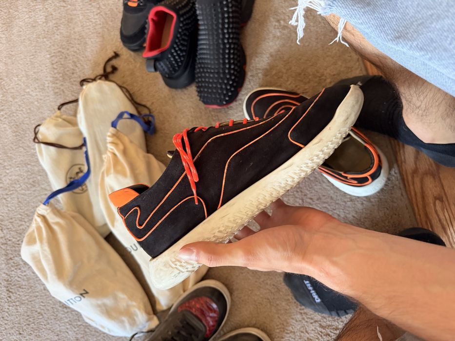 Оригинални маратонки Hermes Trail Sneaker Black Suede Orange