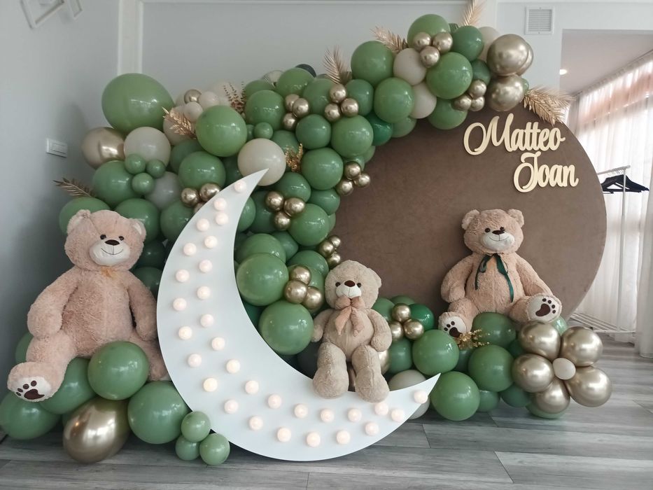 Arcada baloane botez Aranjamente flori cristelnita Photocorner