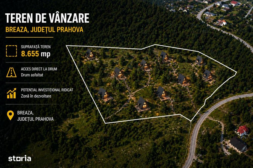 Teren panoramic | Breaza de Sus | 8655 mp | Potential dezvoltare turis