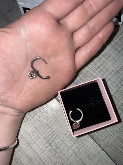 Серьги Pandora «Розовое сердце»
