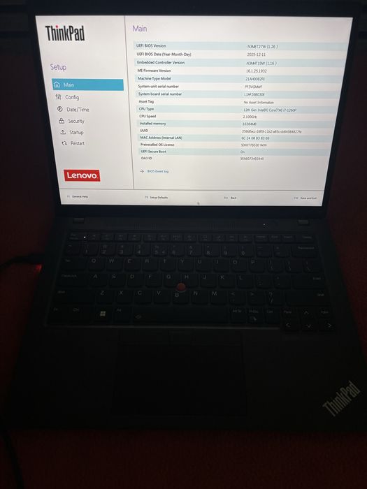 Laptop Lenovo ThinkPad T14 Gen 3, I7, 32 Gb ram
