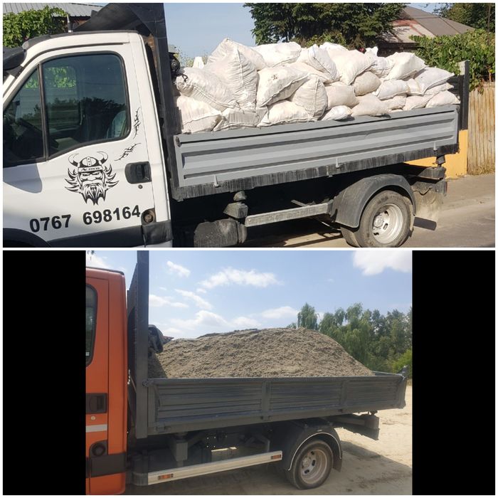 Transport moloz nisip pietriș amestec materiale de constructii