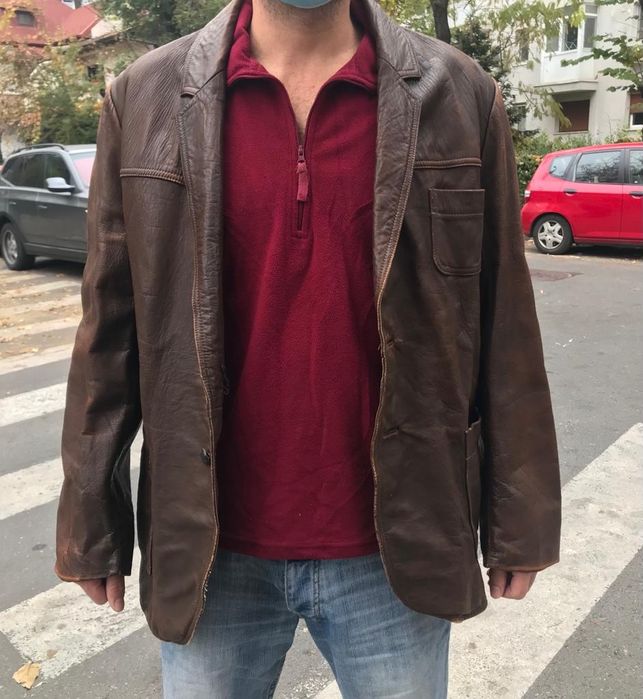 Geaca piele naturala vintage