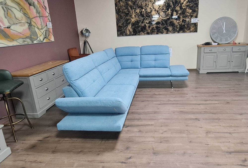 ПРОМОЦИЯ!!! Син ъглов диван от плат "DANA"