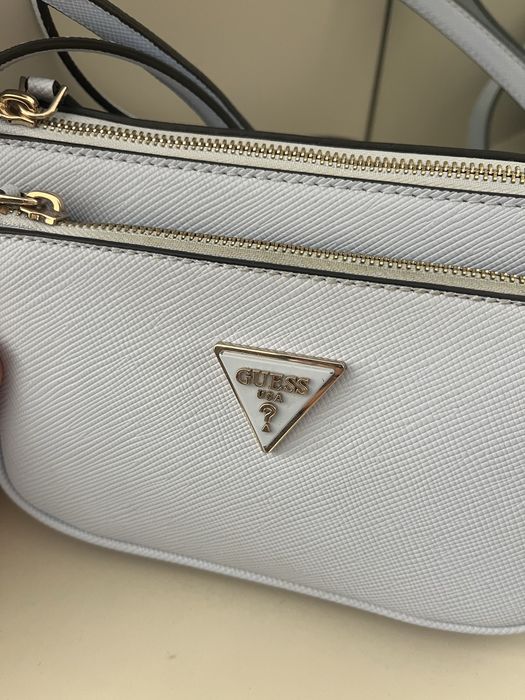 Оригинална двойна чанта guess светло синя
