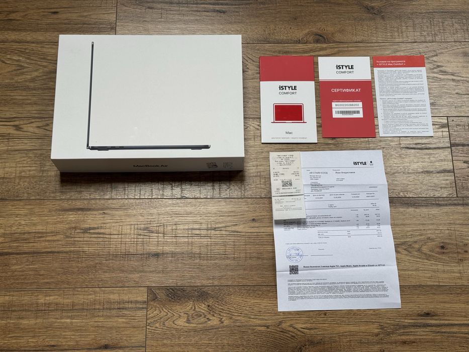 Macbook Air 13,6" M3 256GB Midnight 2 години Гаранция