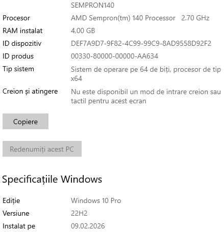 Procesor AMD Sempron 140 SDX140HBK13GQ socket AM3 AM2+ AM2. Impecabil!