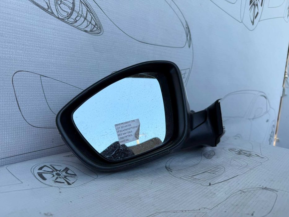 Oglindă Retrovizoare Stânga 4x3 Pini Peugeot 208 Hatchback 1611240280 / [2012-2019] / (5B3)