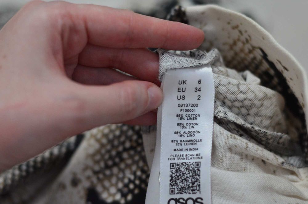 Fusta Asos midi parte peste parte, animal print,  34