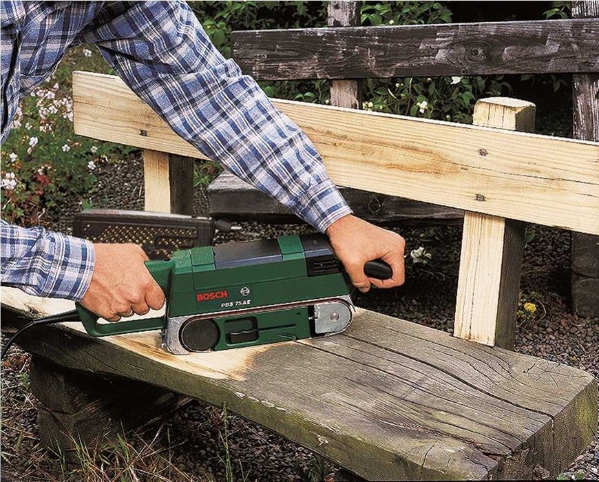 Лентов шлайф с регулиране BOSCH PBS 75 A в куфар