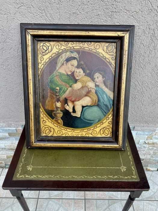 Superba pictura-ulei pe panza-Madonna della Sedia-Raphael Sanzio-Italia