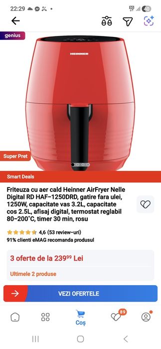 Friteusa/ Aparat gatit cu aer cald