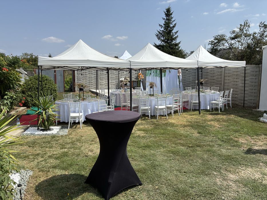 OFERTĂ! Mese cocktail / mese standard / scaune / veselă / aranjamente de închiriat pentru evenimente. Inchiriez mese de cocktail / mese full echipate