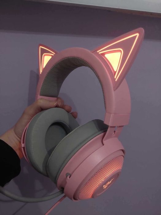 Геймърски слушалки RAZER KRAKEN QUARTZ Kitty edition