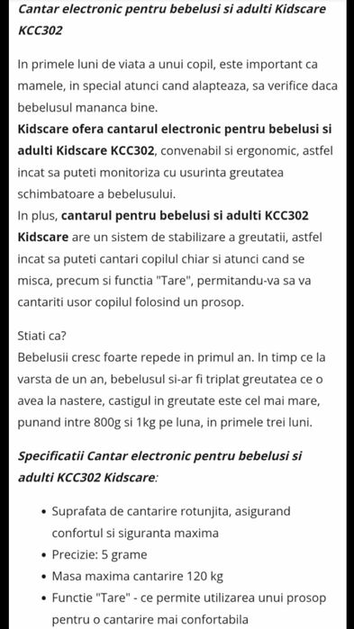 cantar electronic bebeluși