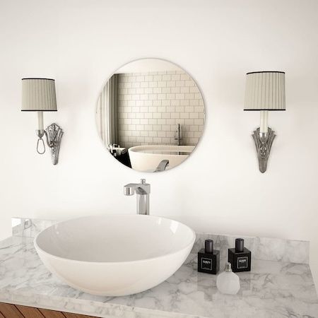 Oglinda de perete, vidaXL, Sticla, Argintiu, 40 x 40 cm

Livrare în: T