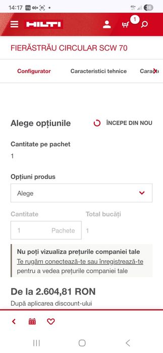 Fierăstrău circular  Hilti SCW 70 Nou 2025