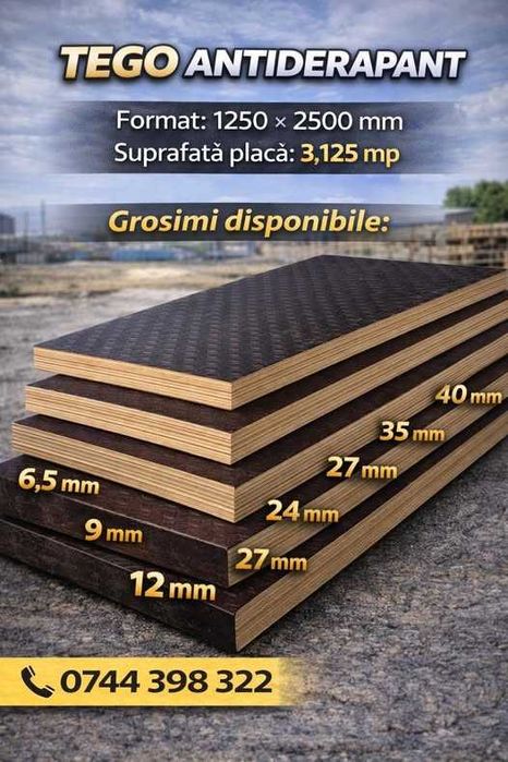 Placaj TEGO ANTIDERAPANT – profesional, sigur, rezistent