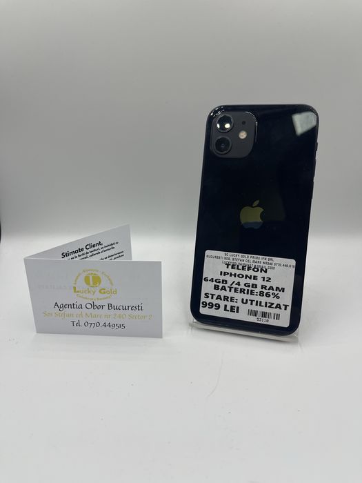 Iphone 12 64GB/86% Baterie FACTURA/GARANTIE #53118