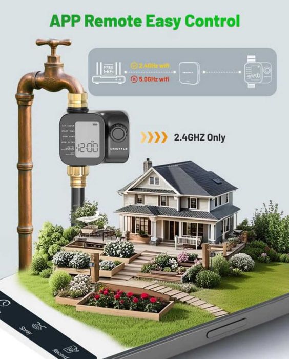 WiFi таймер за напояване месингови входове  изходи за градински маркуч