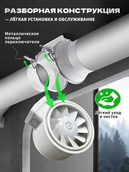 Канальный вентилятор Airox HF 220В — низкий шум