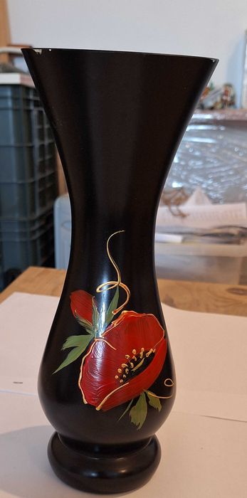 Particular! Vază sticlă pictată manual