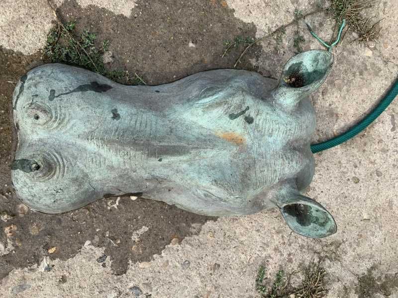 Cizmea piscina din bronz crocodil hipopotan decor