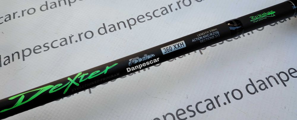 Lanseta fibra de carbon Robinhan DEXTER Feeder 3,60metri Actiune:210gr