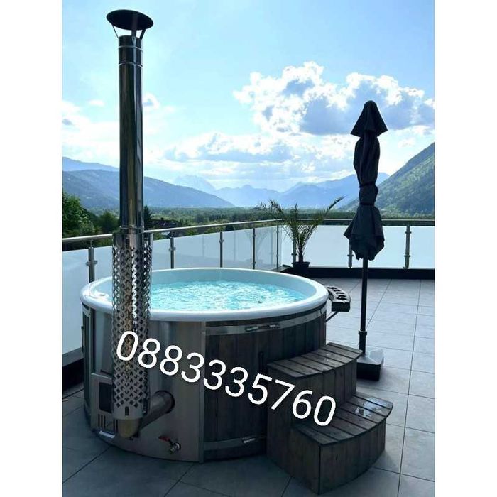 Джакузи с вградена печка на дърва