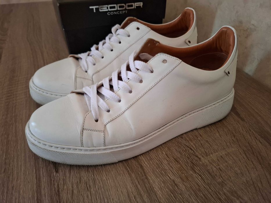 Бели кецове TEODOR 43 - Естествена кожа