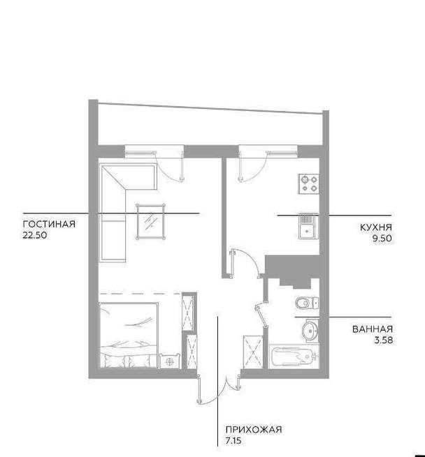 2-х комнатная в ЖК «Infinity» ID: 6041