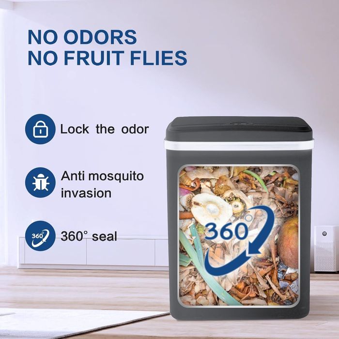 Кош за отпадъци с сензор за вдигане на капака за кухня и баня