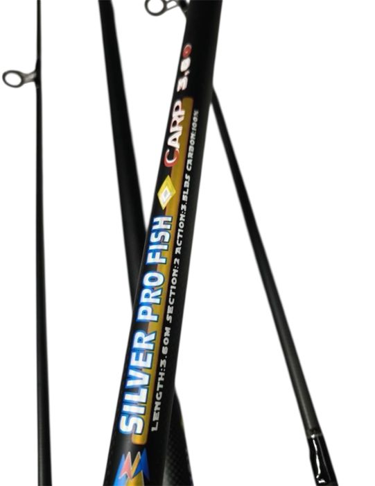 SET 4 Lansete East Shark SILVER PRO FISH 3.60m 3.5Lbs din 2 segmente
