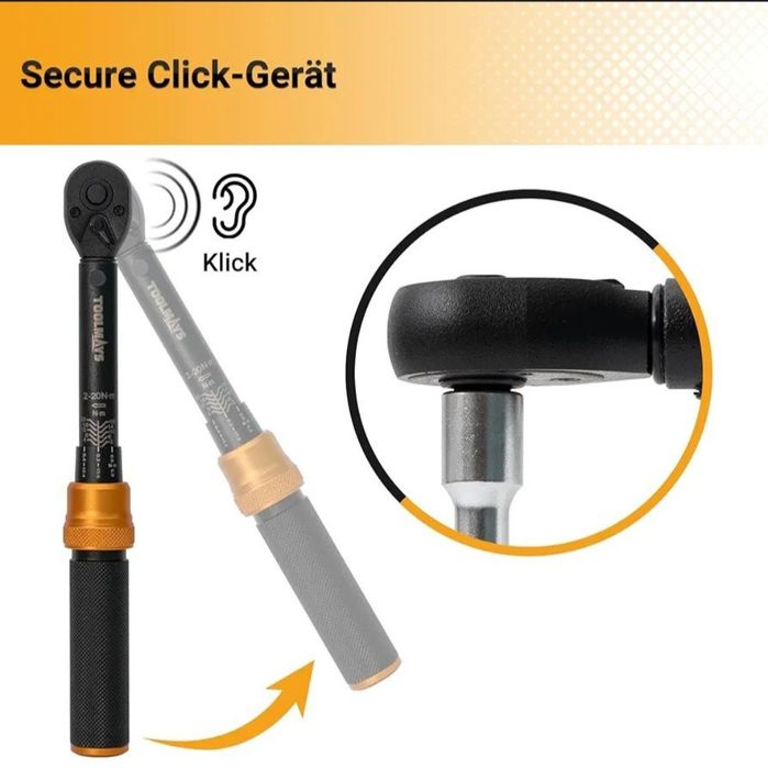 Cheie dinamometrică TOOLMAYS pentru bicicletă și motocicletă, 1/4 inch