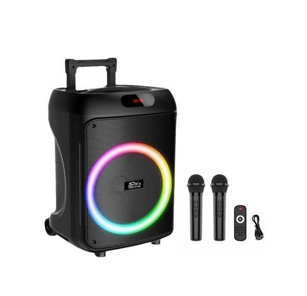 Boxă portabilă RGB cu 2 microfoanele JBL PartyBox 12" Sing-E ZQS12148 BASS cu baterie de mare capacitate și telecomandă