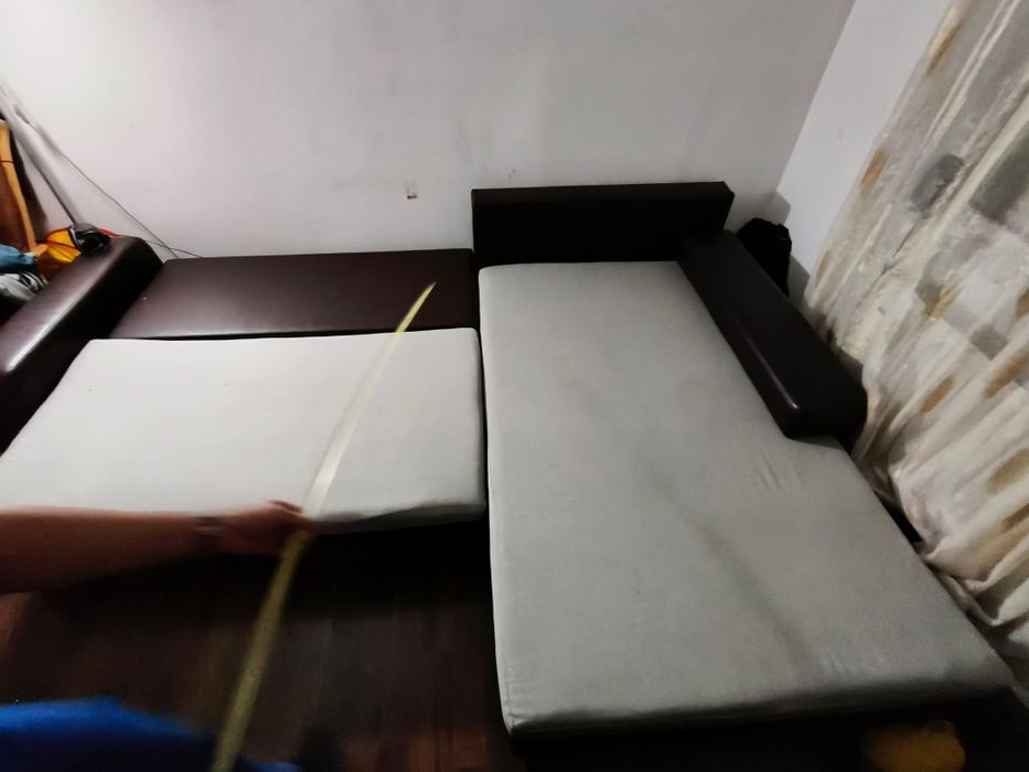 Coltar extensibil din lemn masiv schim cu pat metalic300*210