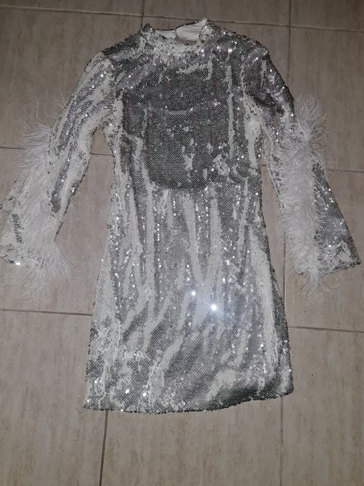 Rochie cu Paiete si Pene Zara