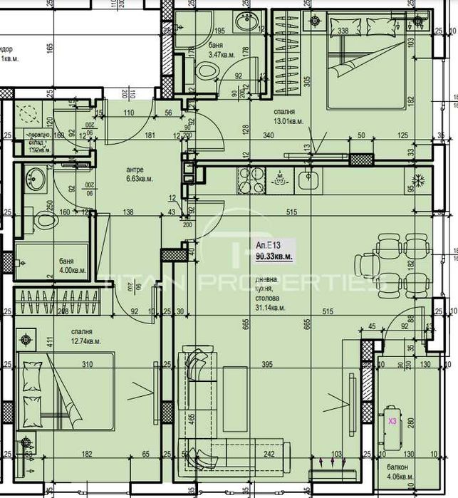 Продава се Тристаен апартамент в Пловдив, Остромила - 106 кв.м за 1463 €/кв.м - Снимка #1